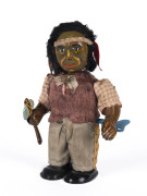 A tinplate clockwork American Indian toy, 17cm high