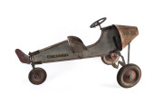 The "Columbia" Depression era peddle aeroplane with original painted finish, rare, circa 1930, 138cm long