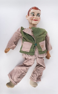 A ventriloquist doll, circa 1953, 75cm high