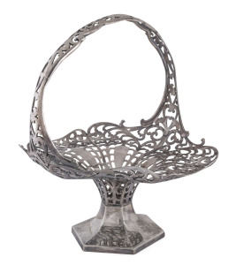 An impressive American silver basket, 19th/20th century, stamped "Porbes, S.B. Co.", 38cm high, 1560 grams