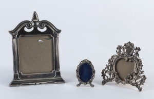 Three silver picture frames, 19th and early 20th century, the largest 13cm high