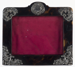 English sterling silver and tortoiseshell picture frame by William Comyns, London, circa 1892, 15 x 16cm