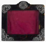 English sterling silver and tortoiseshell picture frame by William Comyns, London, circa 1892, 15 x 16cm