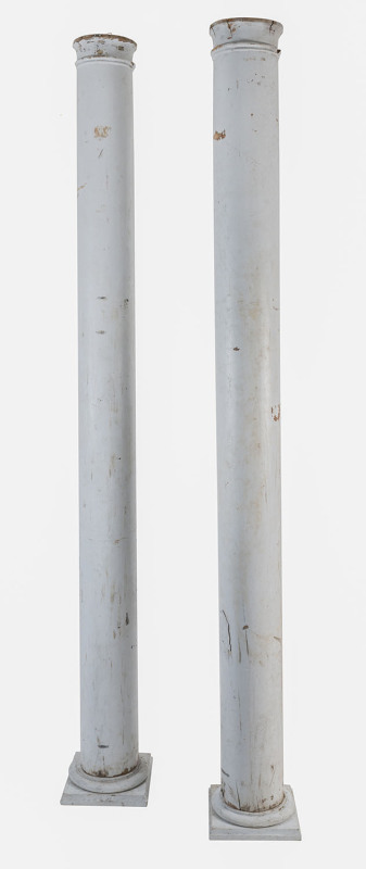 A pair of painted timber Regency style architectural columns, 20th century 265cm high