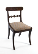 A Regency spade back dining chair, rosewood with brass inlay, circa 1825