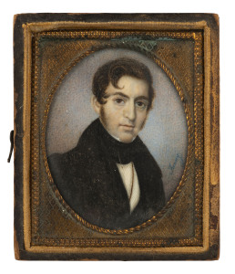 FANNY JACQUIER (b.1845), portrait of a gent, painted on ivory, 5.5 x 4.5cm