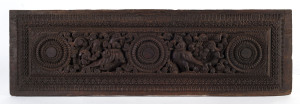 Indian carved teak architectural panel, 19th/20th century, 78cm wide