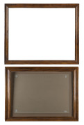 Two antique birdseye maple picture frames, 19th century, the larger 80 x 65cm