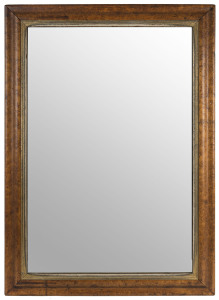 A Victorian birdseye maple framed mirror with original slip,19th century, 107 x 76cm