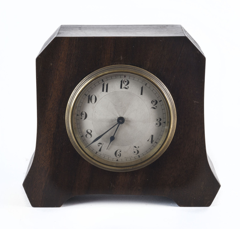 A Swiss table clock in timber case by BUREN, early 20th century, 16cm high