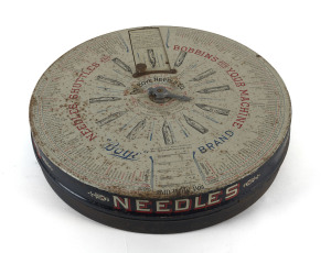 "BOYE NEEDLE CO." point of sale advertising display, lithograph on tin, early 20th century, 41cm diameter