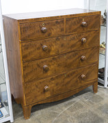 A Georgian pine and mahogany chest of drawers, circa 1810, 103cm high, 99cm wide, 46cm deep