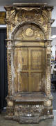 A Portuguese architectural feature portico, carved and gesso wood with gilt highlights, 16th century, 274cm high, 124cm wide, 65cm deep PROVENANCE: Ex Bob Guccione Collection (founder of Penthouse magazine)