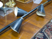 Italian expanding standard lamp with three adjustable shades, mid 20th century, rare. approximately 265cm high - 3