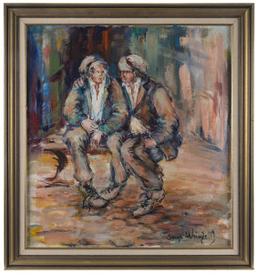 SONYA WEINFELD (active 1960s-80s) Two Friends oil on board, signed lower right,60 x 55cm