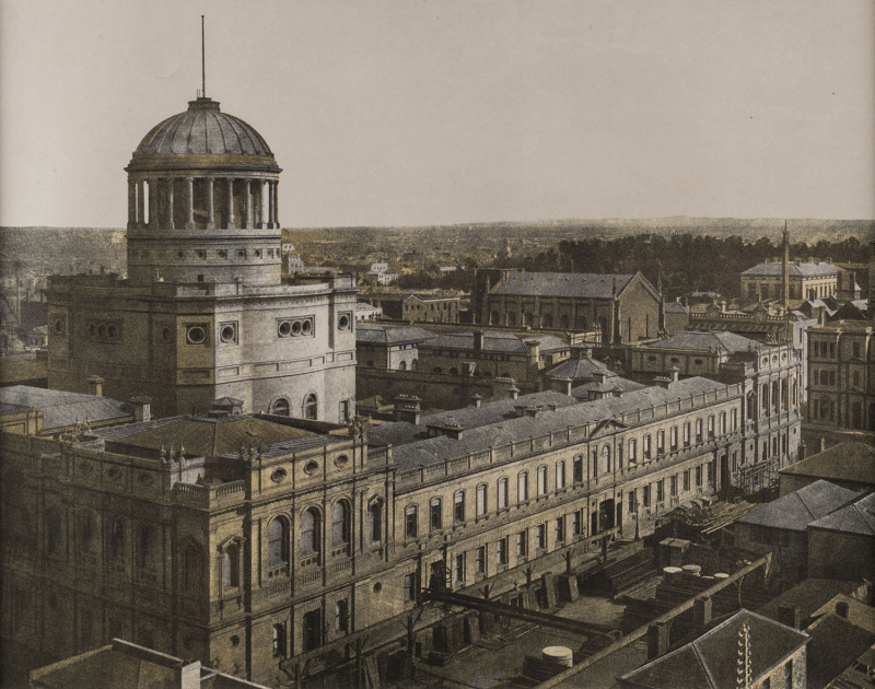 LAW COURTS MELBOURNE colour photo-lithograph, c.1890 Phillip-Stephan Photo Litho & Typographic Process Co. Ld. 28.5 x 35cm (matted, 51.5 x 56cm overall). 