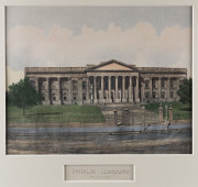 PUBLIC LIBRARY MELBOURNE colour photo-lithograph, c.1890 Phillip-Stephan Photo Litho & Typographic Process Co. Ld. 28.5 x 35.5cm (matted, 51.5 x 56cm overall). - 2