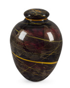 RICHARD MORRELL Australian art glass lidded vase, late 20th century, signed "Morrell", ​31cm high