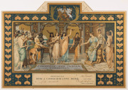 COLONIAL AND INDIAN EXHIBITION, LONDON 1886: Award Certificate "presented with a commemorative medal" to C. R. Marshall; with Britannia depicted receiving gifts from her Colonies and Territories, surrounded by a border which incorporates 49 participants,