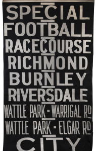 Melbourne Tramways destination roll, original Eastern Suburban lines, circa 1970s, with destinations/routes including Richmond, Burnley, Riversdale, Wattle Park, Burwood, Glenferrie Rd, Toorak Rd, Prahran, St. Kilda Beach, Richmond, Hawthorn, Kew Swanston