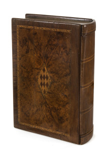 A bookbox, cedar, musk, walnut and pine, 19th century, 19.5cm high