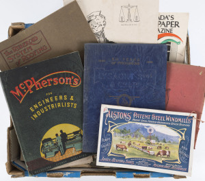 Assorted trade catalogues, cigarette cards and ephemera inclugin McPherson's Engineering, Alstons' Patent Steel Windmills, Lysaght Bros. and lots more
