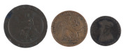 Coins: 1797 King George III 'Cartwheel' One Penny, a huge 28g copper coin which became Australia's first penny when HMS Porpoise brought a shipment from Britain in 1800 to be used by the NSW Governor to pay for supplies, the coin then going into general c