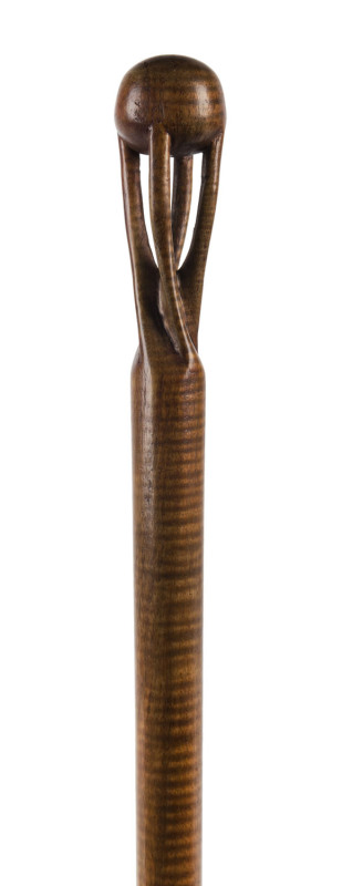 An Australian fiddleback blackwood walking stick, 19th century, ​95cm long