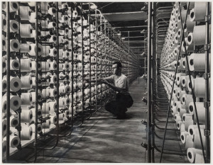 Wolfgang Georg SIEVERS (1913 - 2007) Bruck Mills, Wangaratta [Victoria] c.1950s, vintage silver gelatin photograph, photographer's stamp and titled with publishing annotation in crayon verso 39 x 49.5cm. Laid down on original board.