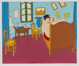 GARRY SHEAD (Australian, b.1942). Bedroom At Arles, 1990. Colour screenprint, titled in image lower centre, initialled in ink on image lower right, editioned 27/50, signed and dated in pencil in lower margin, 48.5 x 59cm. Published by Garry Shead and Jo
