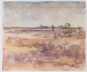 PIERS BATEMAN (1947 - 2015), Untitled (landscape), watercolour on paper, signed and dated '74 lower right, 24 x 30cm.