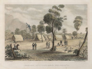 DAVID TULLOCH [1829 - 1869], Commissioners Tent & Officers Quarters Forest Creek Decr. 1851, hand coloured engraving (from "Ham's five views of the gold fields of Mount Alexander and Ballarat in the colony of Victoria / drawn on the spot by D. M. Tulloch"