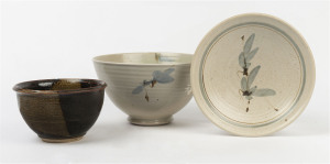Three Australian studio pottery bowls with impressed maker's marks, circa 1970s, ​the largest 26cm diameter