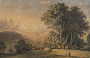 JOHN GLOVER (1767 - 1849), Patterdale Farm (c.1840s), watercolour on paper, 40 x 62cm. PROVENANCE: Sotheby's, Fine Australian Paintings & Drawings, Melbourne, 30/07/1986, Lot No. 140.