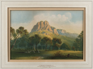 NICHOLAS CHEVALIER [1828 - 1902], Mount Sturgeon, Western District, Victoria, colour lithograph, 20 x 30cm.