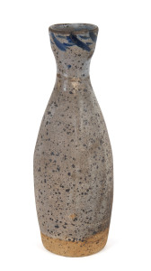 PETER RUSHFORTH stoneware vase with blue decorated top, incised "PR", 26cm high