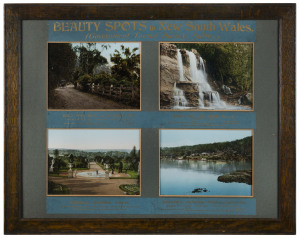 "BEAUTY SPOTS IN NEW SOUTH WALES", railway travel advertisement, Government Tourist Bureau, Sydney, circa 1910, framed and mounted 54 x 66cm overall