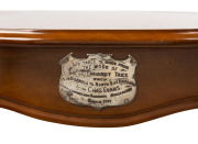 QUEENSLAND RAILWAYS: Rare occasional table with sterling silver presentation plaque which reads "THIS TABLE IS MADE FROM THE WOOD OF THE LEICHHARDT TREE WHICH IS INDIGENOUS TO NORTH QUEENSLAND, FROM CHAS. EVANS COMMISSIONER FOR RAILWAYS QUEENSLAND, 1914". - 2