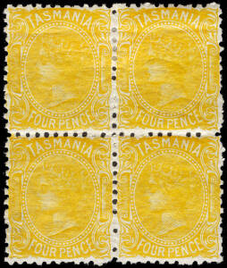 1880-91 (between SG.159 - 166) ½d to 4d Sideface study of the printings on TAS wmk. paper: covering shades (incl. 4d olive yellow), perforations and the major flaws; noted 1d imperf. pair, Plate no. multiples. Fresh condition and colour throughout. (150+)