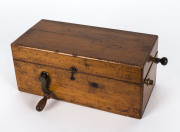 An electric shock machine in mahogany case, 19th century, 26cm across - 2