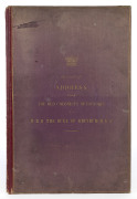 [VICTORIA] Fac-simile of ADDRESS from THE OLD COLONISTS OF VICTORIA to H.R.H. THE DUKE OF EDINBURGH K.G. [Melbourne; E. Whitehead & Co., c1870] Folio, original quarter red morocco over purple cloth with gilt embossed crown, lettering and double-ruled bord