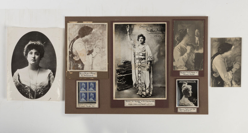 DAME NELLIE MELBA [1861-1931] two full ink signatures on promotional postcards, together with a selection Melba photographs and memorabilia