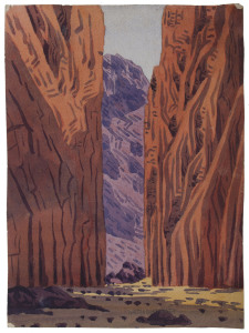 WALTER EBATARINJA (1915-1968), Simpsons Gap, watercolour, signed in pencil lower right, ​38 x 28cm