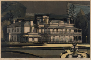 KENNETH JACK (1924-2006), Como South Yarra (built c.1845), Melbourne Buildings No.2, screenprint, signed and titled in pencil in the lower margin, ​32 x 47cm