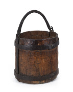 An early Colonial handmade bucket, hardwood and iron circa 1800, rare. ​25cm high