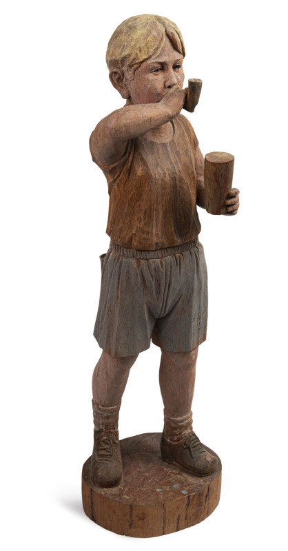 DAVID BROMLEY (1960 -), Bubble boy, carved wood and painted finish, ​115cm high