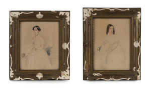 ARTIST UNKNOWN (19th century), Two Colonial portraits, watercolour, ​21 x 17cm