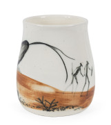 ARTHUR MERRIC BOYD pottery vase with finely painted goanna in landscape. Potted by Boyd, the decoration has often be attributed to PETER HERBST who help set up the Murrumbeena Pottery along with John Perceval and Arthur Merric Boyd. Works by Herbst are ex - 3