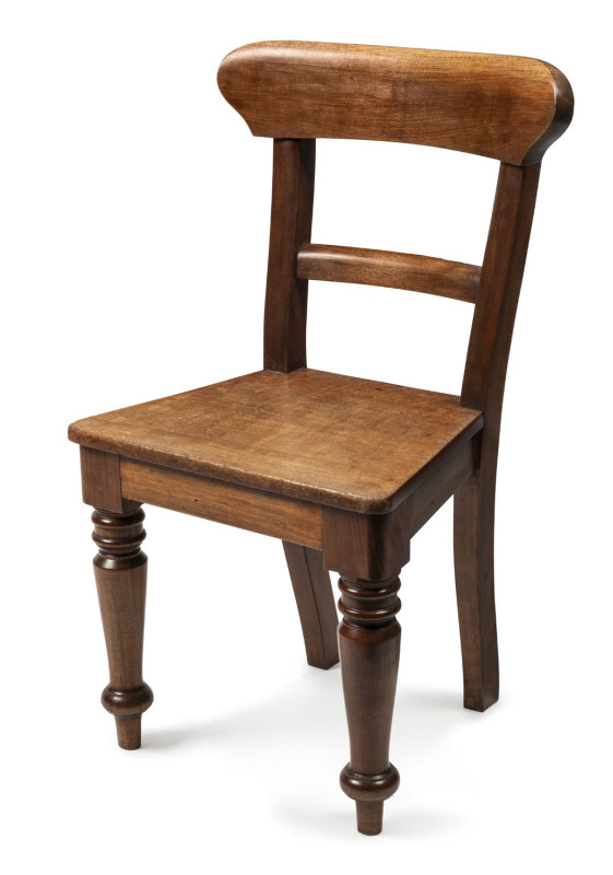 Public Works Department (Ballarat) spadeback dining chair, blackwood, circa 1880, stamped "P.W.D." with crown mark,