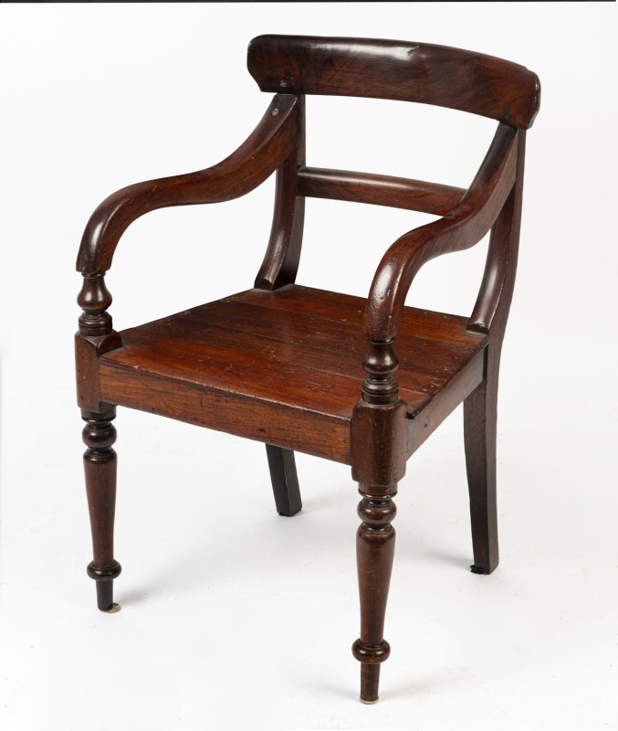 An Australian cedar spadeback carver chair, 19th century, 54cm across the arms